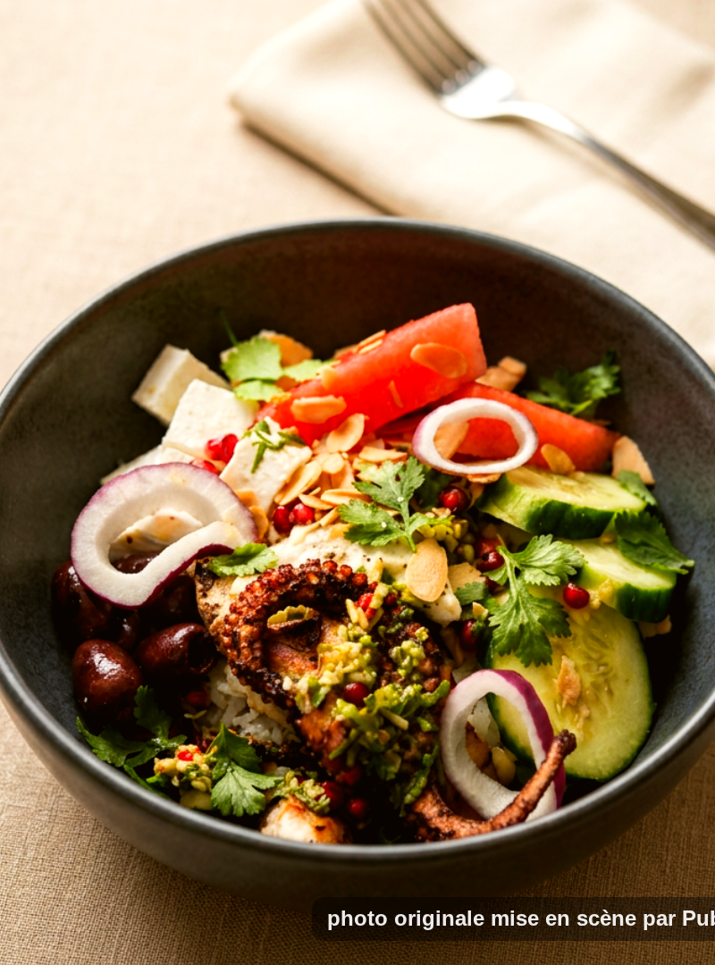 Poke bowl de poulpe