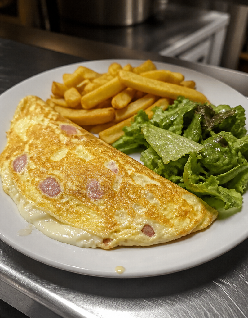 Omelette mozza, jambon