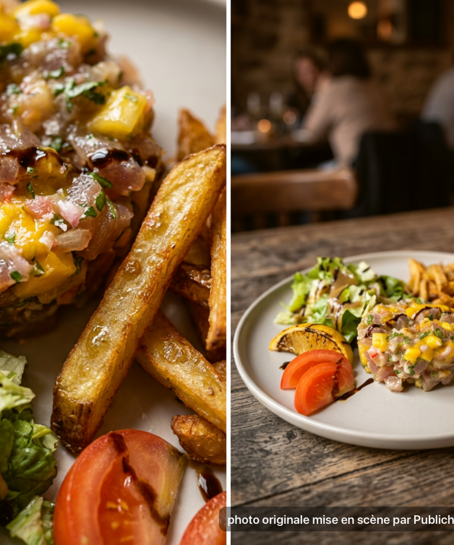 À Athelia Restaurant, on travaille les produits frais avec passion pour vous offrir des saveurs authentiques. Notre tartare de poisson aux notes exotiques, accompagné de frites maison, c'est l'équilibre parfait entre tradition et fraîcheur! 🐟🥭🍟 #RestoLACIOTAT #LaCiotat #Cassis #LaCadiere #Tartare #FaitMaison #Restaurant #MiamMiam #AssietteGourmande #FrenchFood #TerroirFrancais